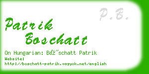 patrik boschatt business card